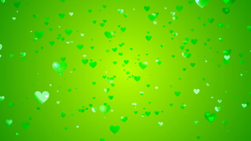 Seamless Animated Background Featuring Green Hearts. Stock Footage ...