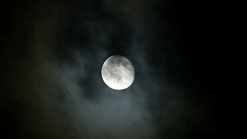 Full Moon. Night Sky. Moonlight. Clouds. Darkness. Spooky Scary. Mystic ...