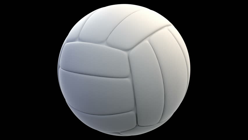 White Volleyball Rotating Seamless Loop. Alpha Channel Included. Stock ...